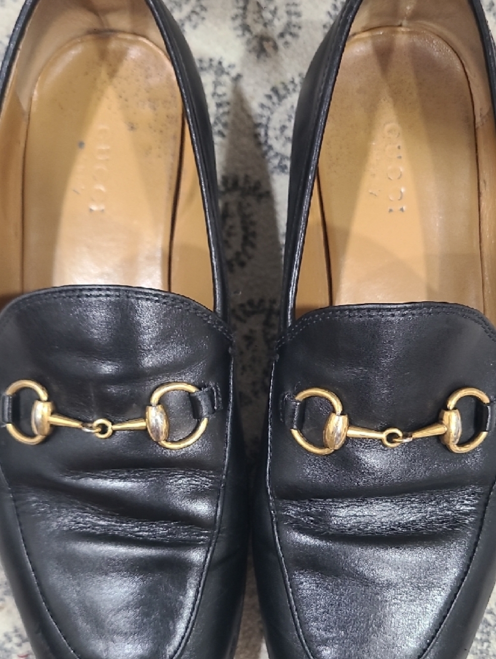 Gucci Black Leather Horsebit Loafers with Gold Hardware - Picture 8 of 9